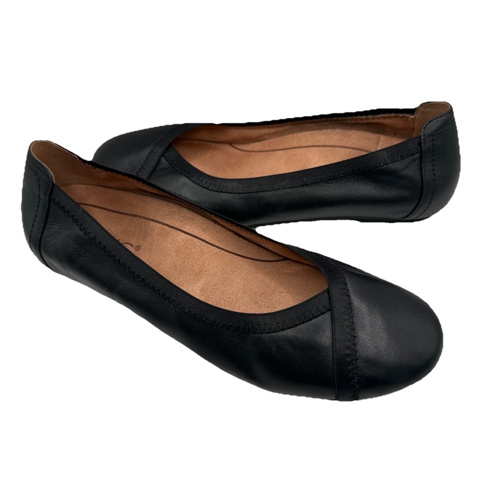 Vionic Women's Caroll Black Leather‎ Ballet Flats Shoes Size 6.5 - Picture 2 of 7